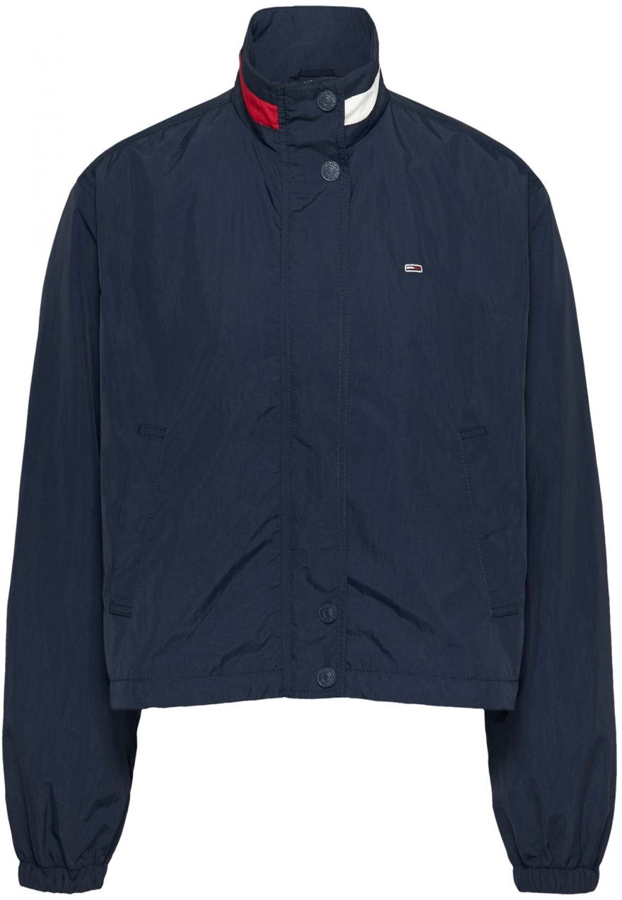 Tommy Jeans Prechodná bunda 'Essential'  námornícka modrá / červená / biela