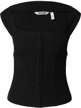 WEEKDAY Top 'Raven'  čierna / šedobiela