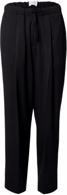 TOPMAN Plisované nohavice  čierna