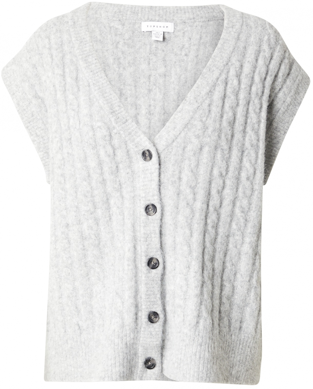 TOPSHOP Pletená vesta  svetlosivá