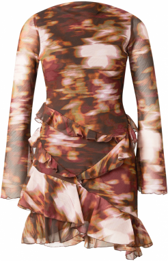 TOPSHOP Šaty  krémová / čokoládová / zelená / burgundská