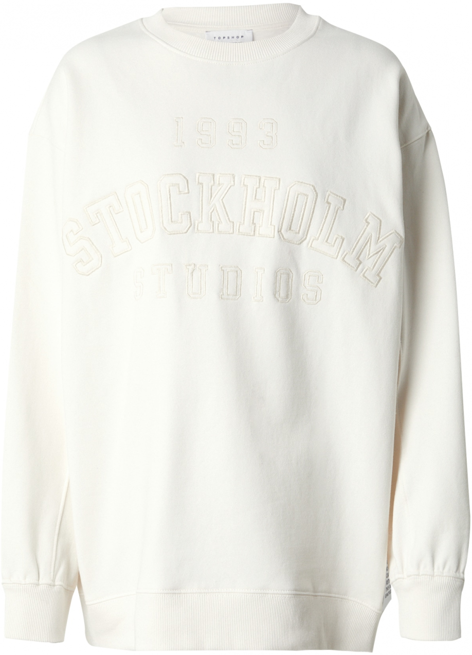 TOPSHOP Mikina 'Stockholm'  nebielená / šedobiela