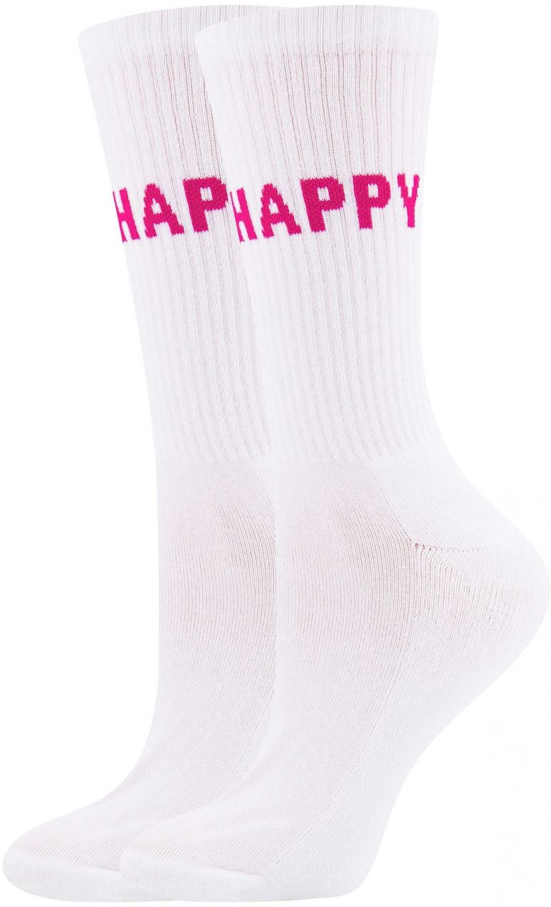 EWERS Ponožky 'Be Happy'  svetloružová / biela