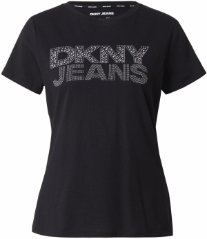 DKNY Tričko  čierna / strieborná