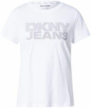 DKNY Tričko  strieborná / biela