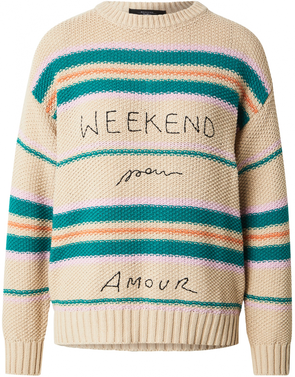 Weekend Max Mara Sveter 'ANGUS'  béžová / smaragdová / oranžová / čierna