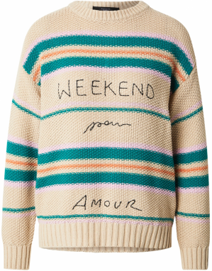 Weekend Max Mara Sveter 'ANGUS'  béžová / smaragdová / oranžová / čierna