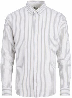 JACK & JONES Košeľa 'JPRBLUBrook'  tmavomodrá / svetlohnedá / biela