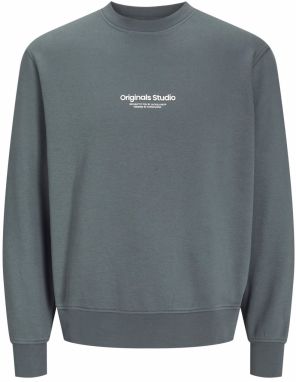JACK & JONES Mikina 'JORVesterbro'  tmavosivá / biela