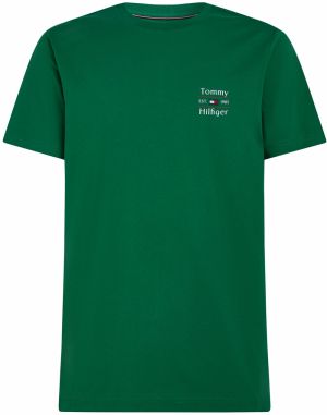 TOMMY HILFIGER Tričko  zelená / biela