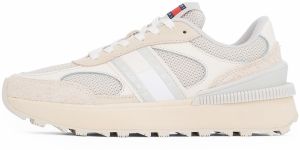 Tommy Jeans Nízke tenisky 'TECH RUNNER'  krémová / svetlobéžová / námornícka modrá / biela