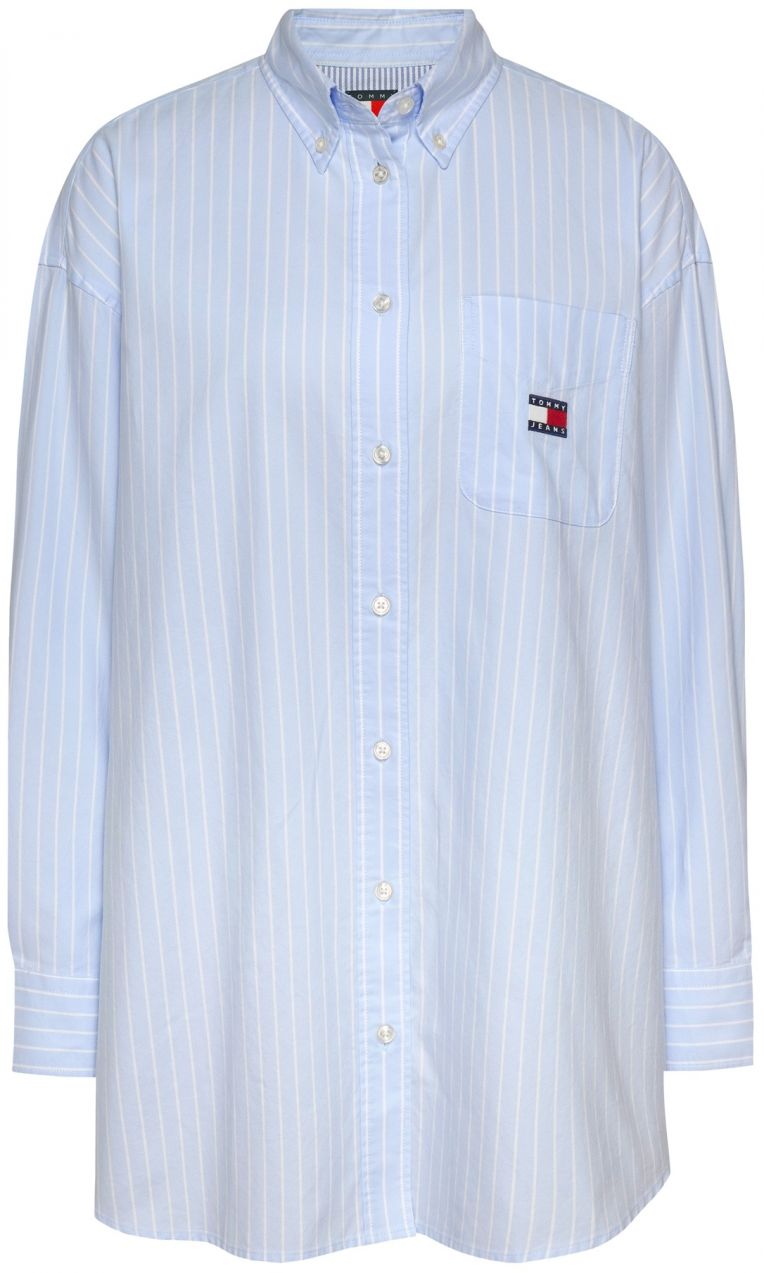 Tommy Jeans Blúzka  svetlomodrá / biela