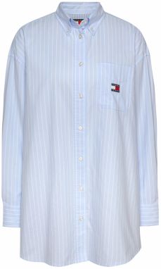 Tommy Jeans Blúzka  svetlomodrá / biela