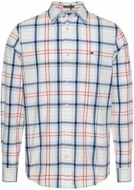 Tommy Jeans Košeľa  námornícka modrá / svetlomodrá / červená / biela
