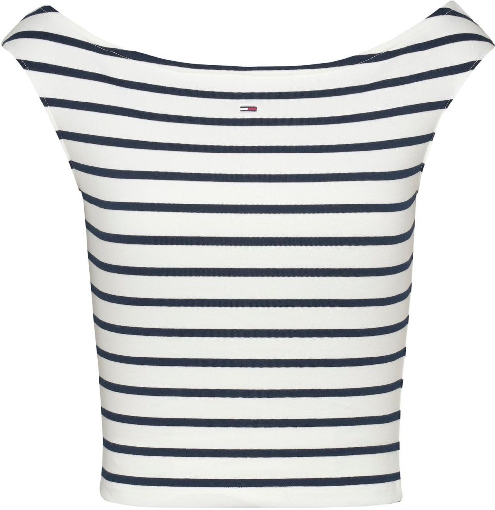 Tommy Jeans Top  čierna / biela