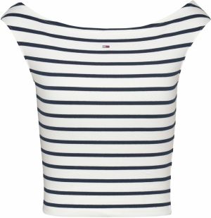 Tommy Jeans Top  čierna / biela