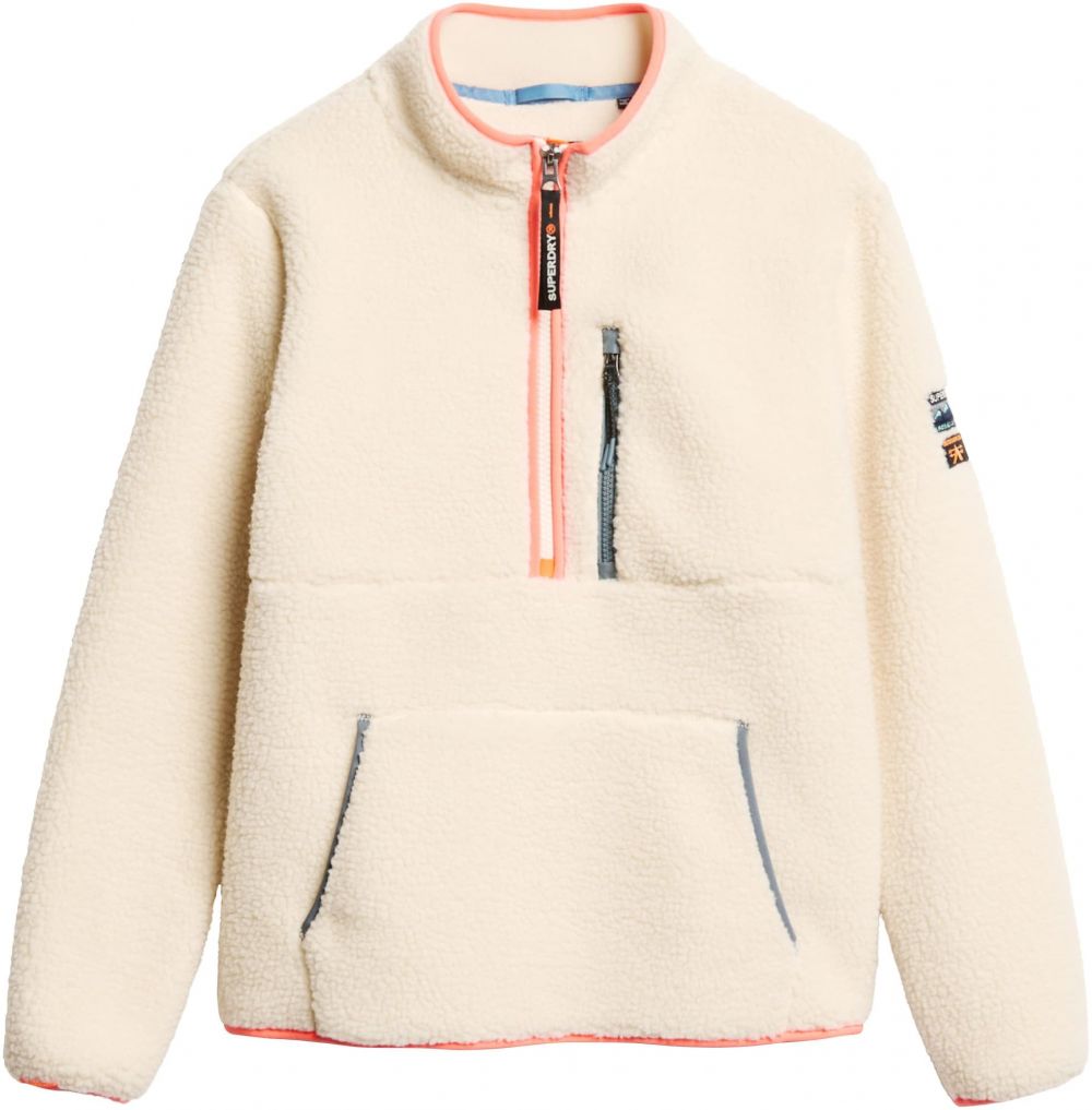 Superdry Flisová bunda  nebielená / lososová