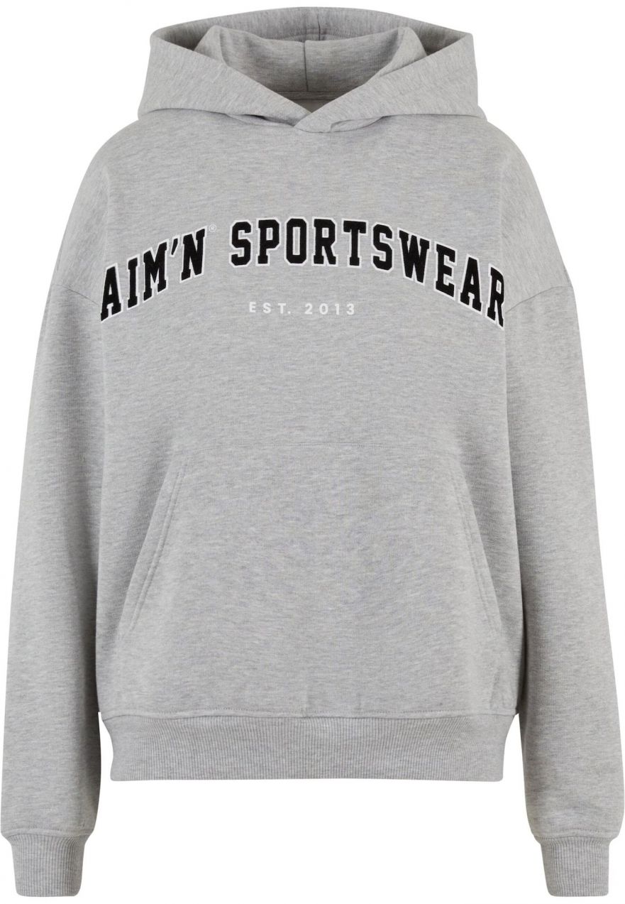 Aim'n Mikina 'Varsity Sweat'  sivá / čierna / biela