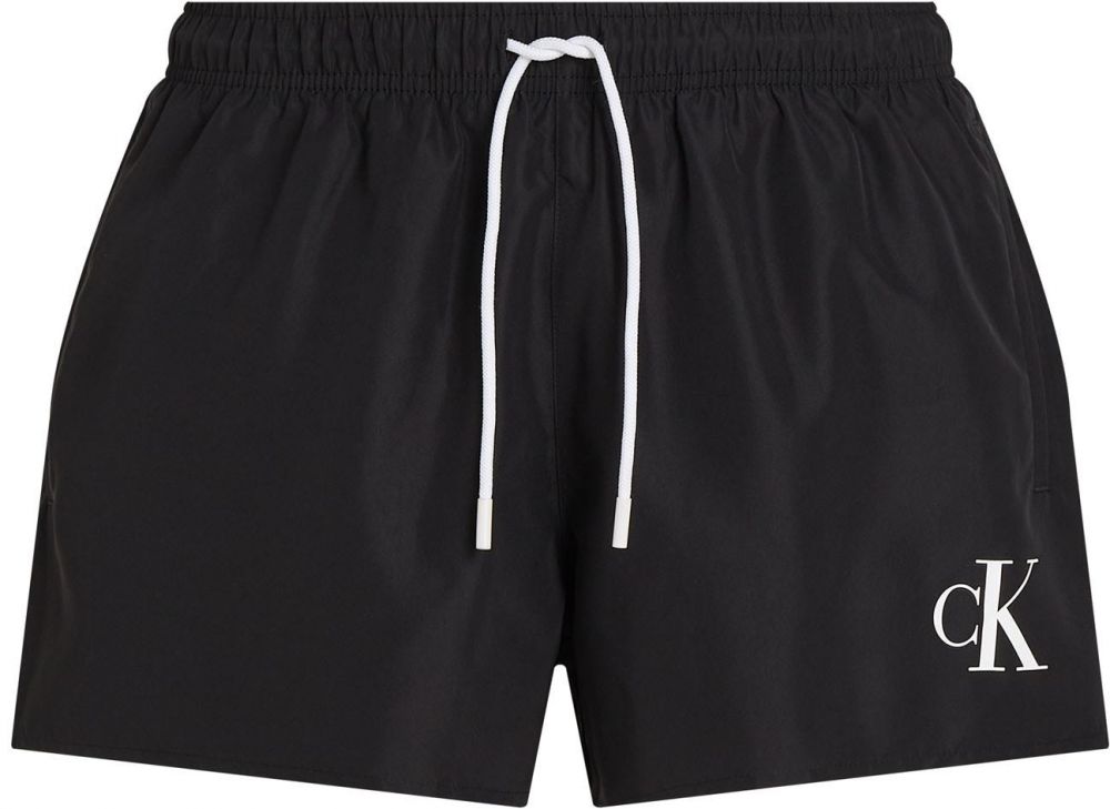 Calvin Klein Swimwear Plavecké šortky  čierna / biela
