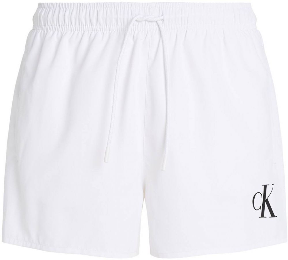 Calvin Klein Swimwear Plavecké šortky  čierna / biela