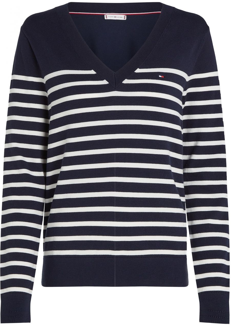 TOMMY HILFIGER Sveter  modrá / biela