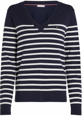 TOMMY HILFIGER Sveter  modrá / biela