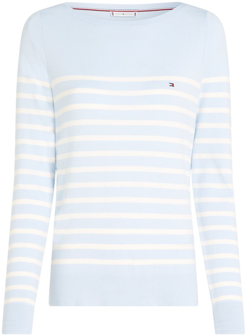 TOMMY HILFIGER Sveter  modrosivá / biela