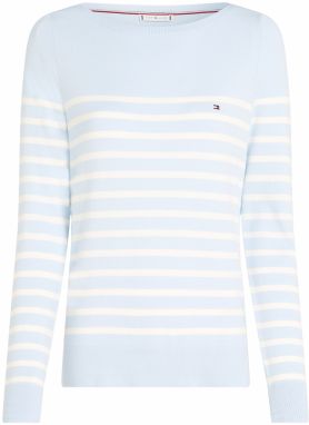 TOMMY HILFIGER Sveter  modrosivá / biela