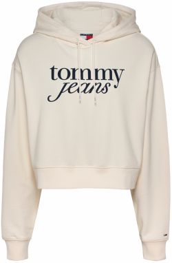 Tommy Jeans Mikina  tmavomodrá / biela ako vlna