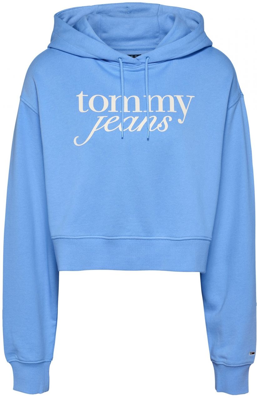 Tommy Jeans Mikina  azúrová / biela