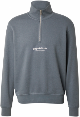 JACK & JONES Mikina 'JORVesterbro'  čadičová / biela