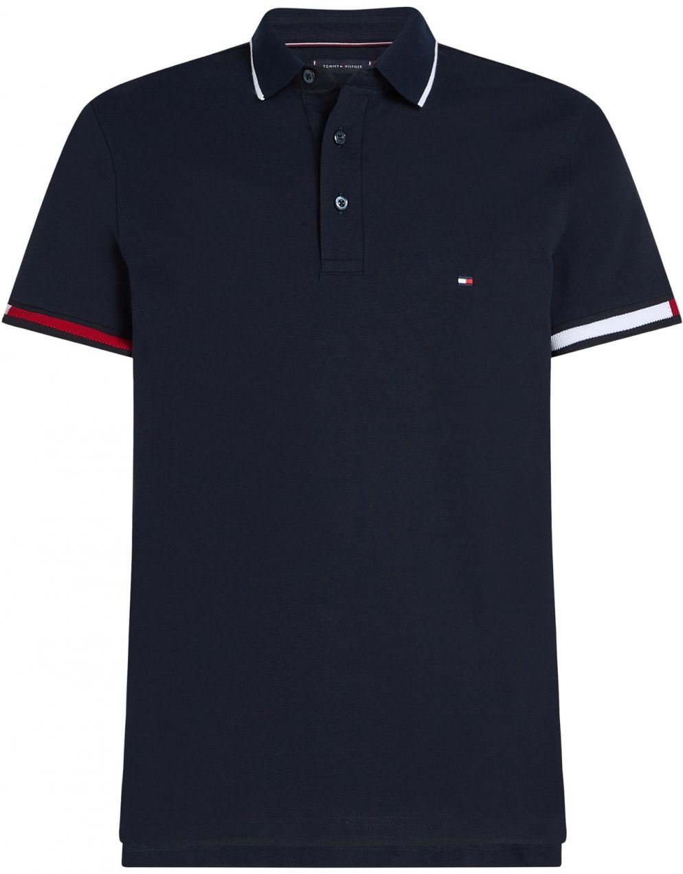 TOMMY HILFIGER Tričko  tmavomodrá / červená / biela