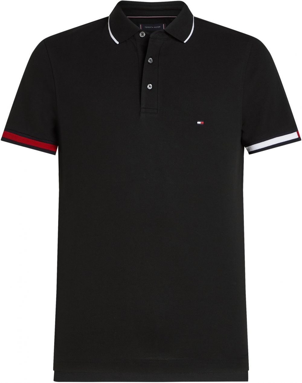 TOMMY HILFIGER Tričko  červená / čierna / biela