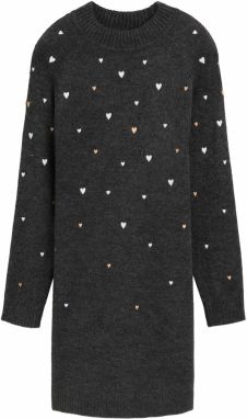 TOM TAILOR DENIM Pletené šaty  béžová / antracitová / biela