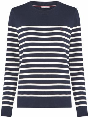 TOMMY HILFIGER Sveter  námornícka modrá / biela