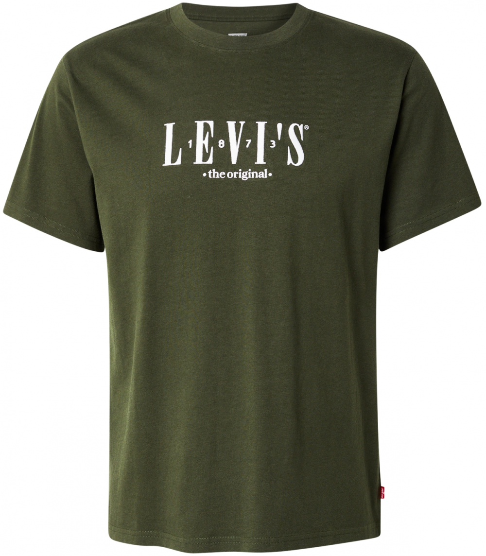 LEVI'S ® Tričko  tmavozelená / biela