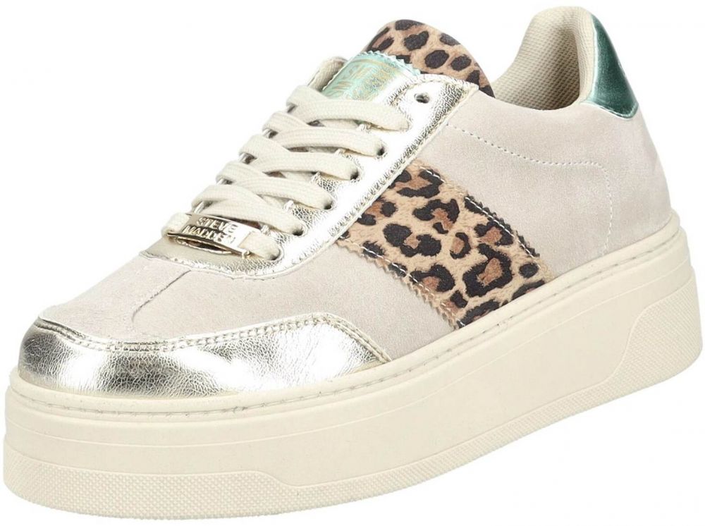 STEVE MADDEN Nízke tenisky 'Moxy'  béžová / zelená / čierna / strieborná