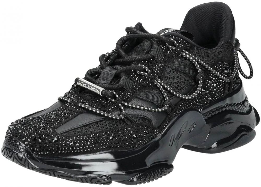 STEVE MADDEN Nízke tenisky 'Magneto-R-E'  čierna / strieborná