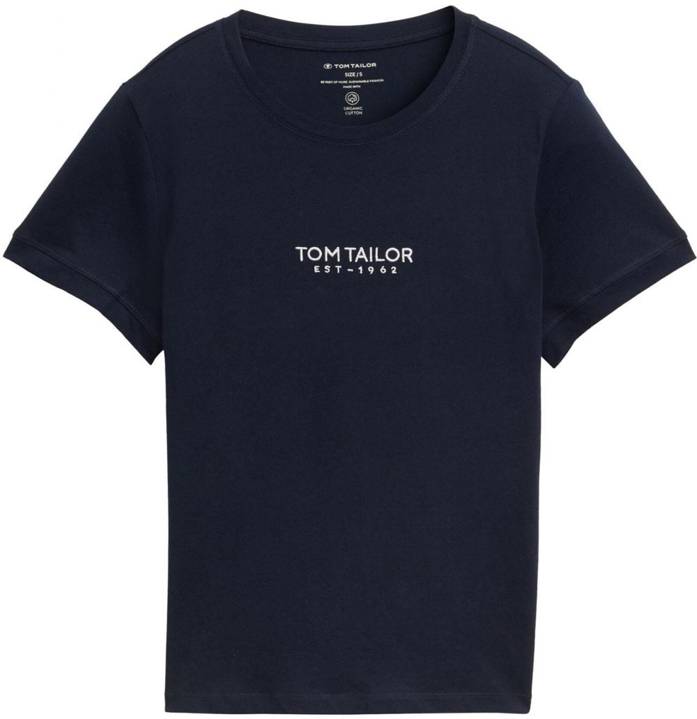 TOM TAILOR Tričko  námornícka modrá / šedobiela
