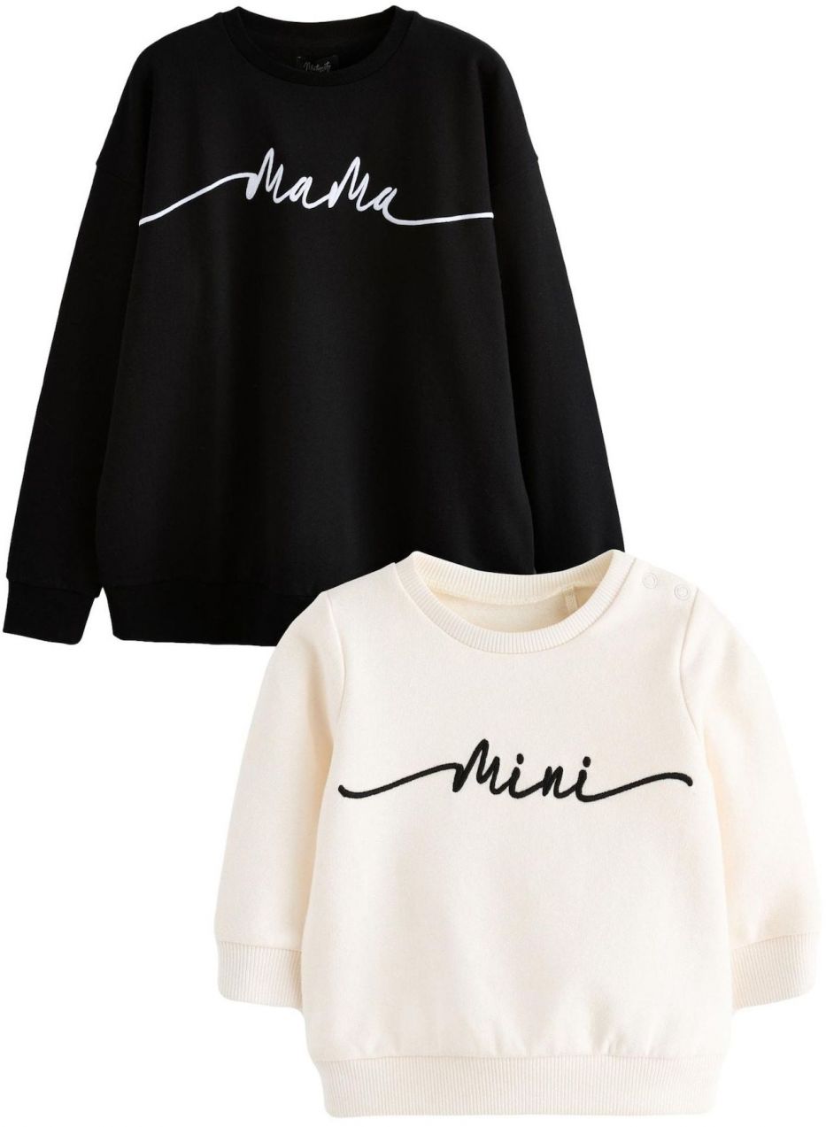 Next Mikina 'Mana und Mini '  čierna / biela