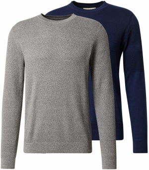 Jack & Jones Premium Sveter 'JPRBLUNOAH'  námornícka modrá / sivá melírovaná