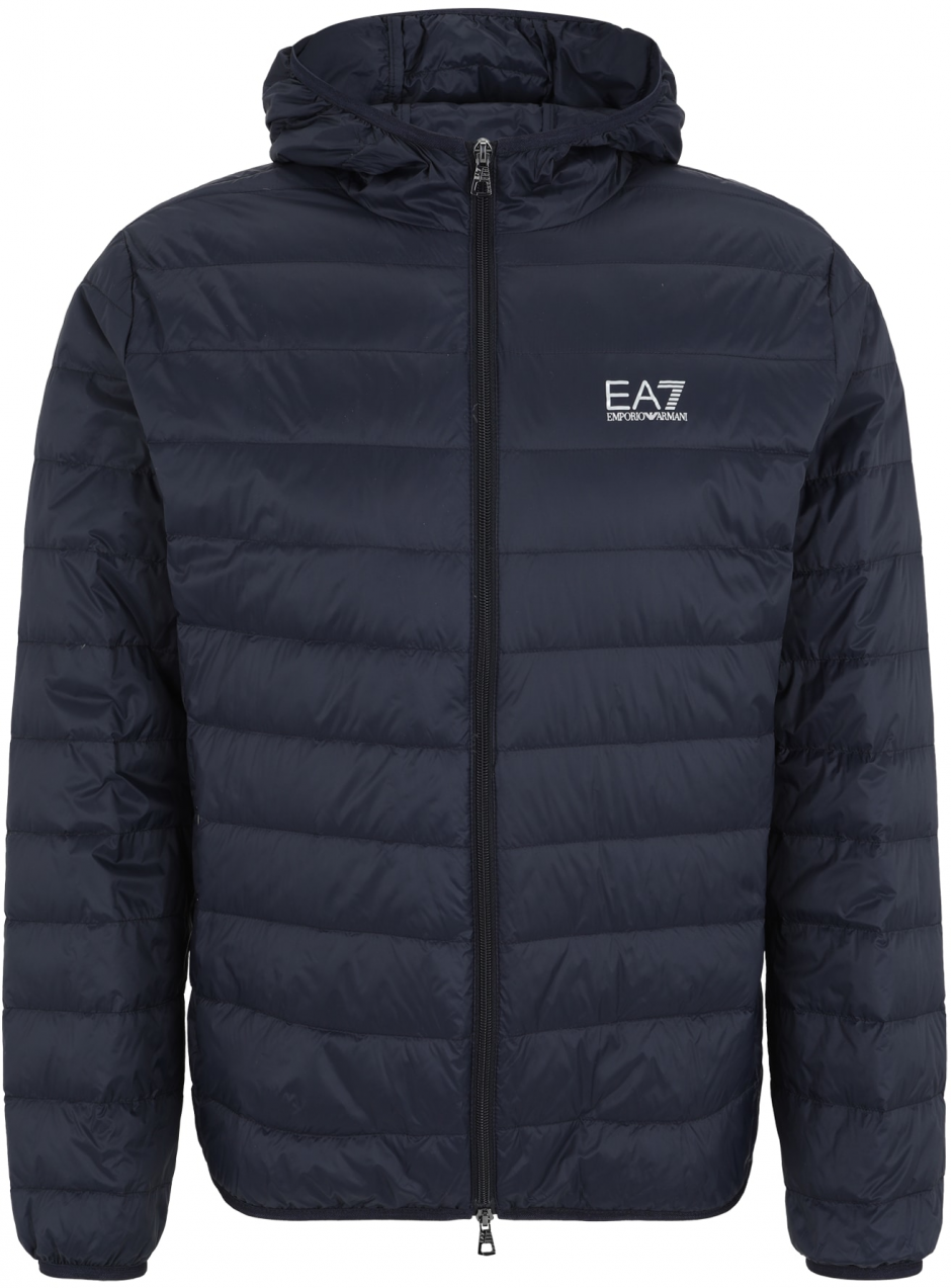 EA7 Emporio Armani Zimná bunda  námornícka modrá / biela