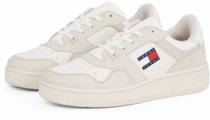 Tommy Jeans Nízke tenisky 'Essential Retro'  tmelová / piesková / námornícka modrá / červená
