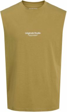 JACK & JONES Tričko 'JORVesterbro'  olivová / šedobiela