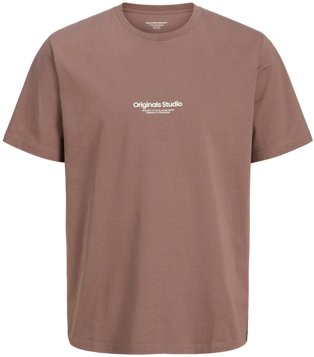 JACK & JONES Tričko 'JORVesterbro'  čokoládová / biela