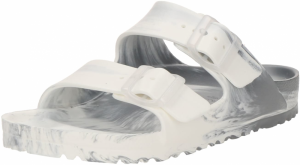 BIRKENSTOCK Šľapky 'Arizona Essentials'  strieborná / biela