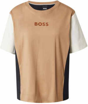 BOSS Tričko 'Elpha'  béžová / čierna / biela