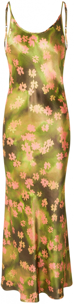 TOPSHOP Šaty  tmavohnedá / olivová / kiwi / koralová