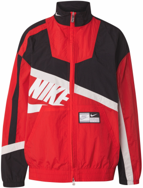 Nike Sportswear Prechodná bunda 'STREET'  červená / čierna / biela