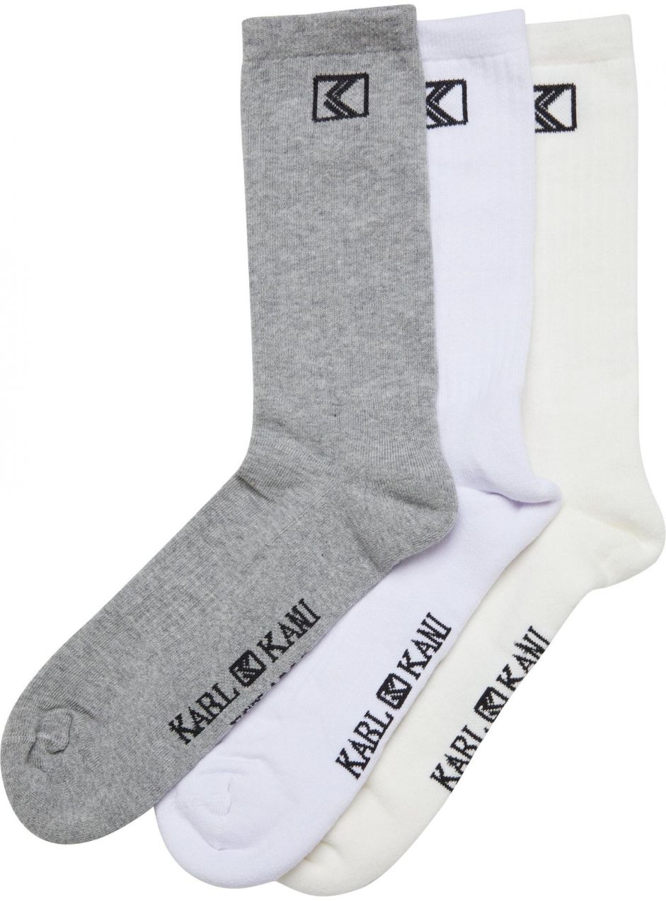 Karl Kani Ponožky  sivá melírovaná / čierna / biela / šedobiela